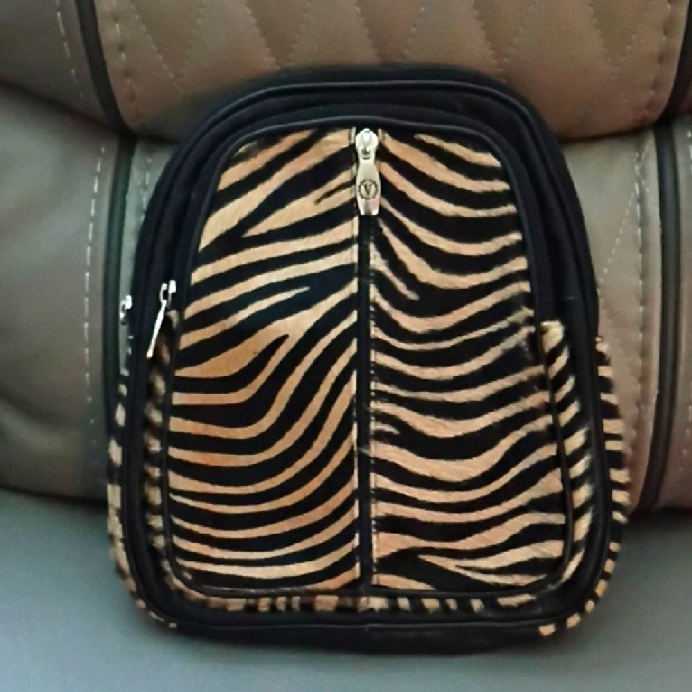 *FINAL PRICE* Valentina Calf Hair Zebra Print Convertible Small Backpack